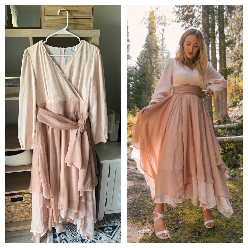 Ivy City Co. Long Sleeve Wanderlust Midi Dress